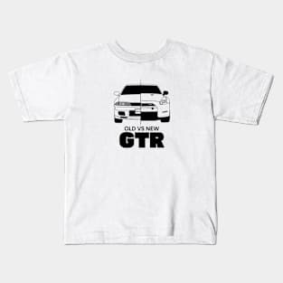 Old Vs New GTR Black Outline Kids T-Shirt